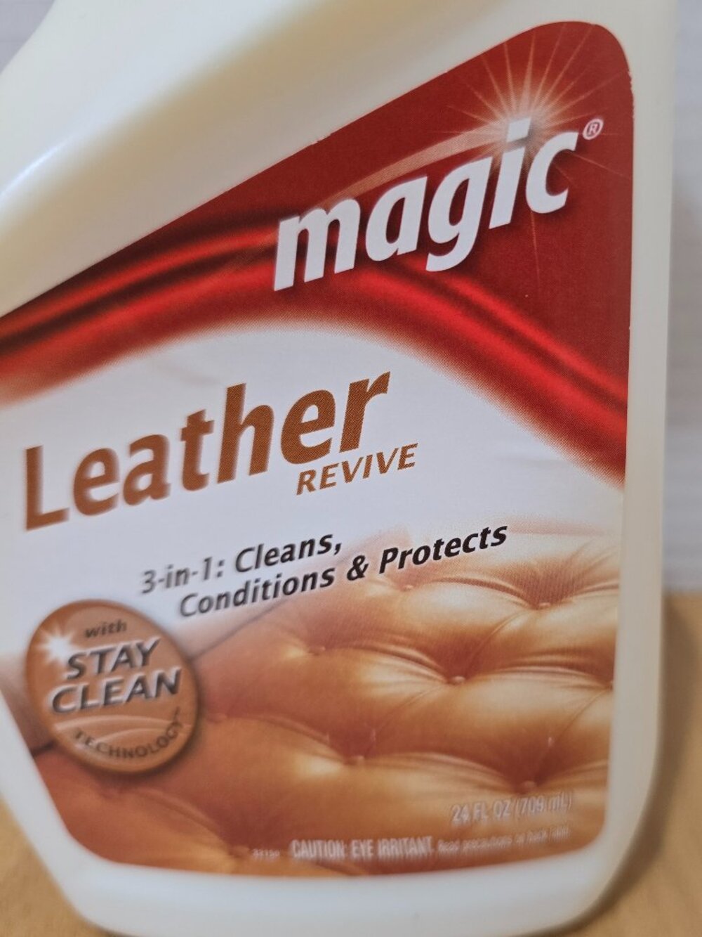 Magic Leather Revive 3-in-1 Leather Cleaner Conditioner Protector 24oz 75% Full - Picture 2 of 5